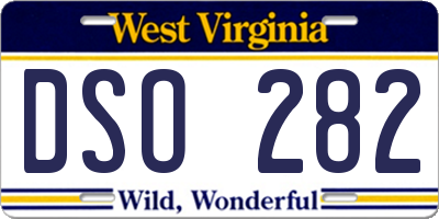 WV license plate DSO282