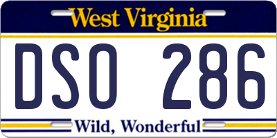 WV license plate DSO286