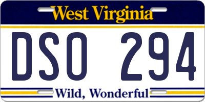 WV license plate DSO294