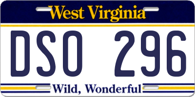 WV license plate DSO296