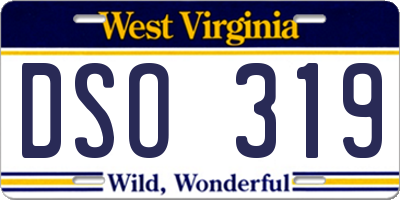WV license plate DSO319