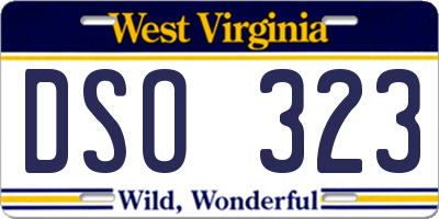 WV license plate DSO323