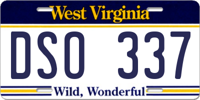 WV license plate DSO337