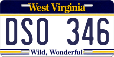 WV license plate DSO346