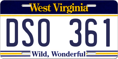 WV license plate DSO361