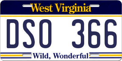 WV license plate DSO366