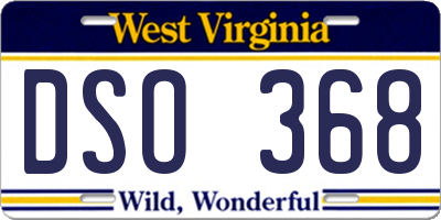WV license plate DSO368