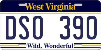 WV license plate DSO390