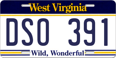 WV license plate DSO391