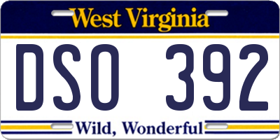 WV license plate DSO392
