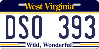 WV license plate DSO393