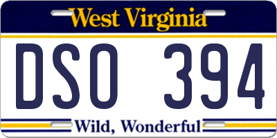 WV license plate DSO394