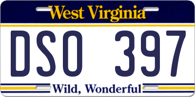 WV license plate DSO397