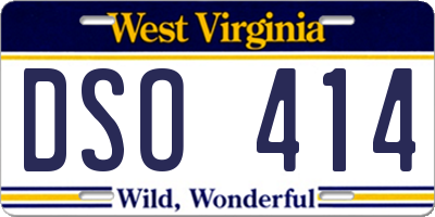 WV license plate DSO414