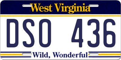WV license plate DSO436