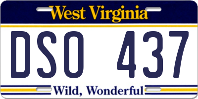 WV license plate DSO437