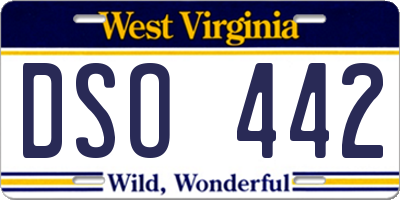 WV license plate DSO442