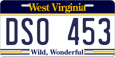 WV license plate DSO453