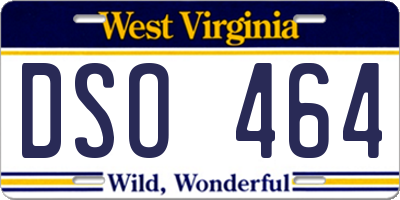 WV license plate DSO464