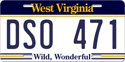 WV license plate DSO471