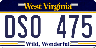 WV license plate DSO475