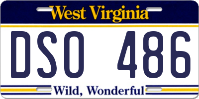 WV license plate DSO486