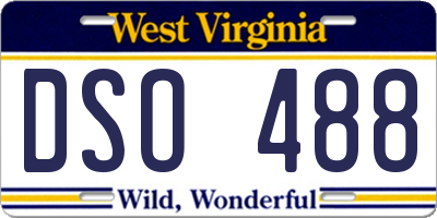 WV license plate DSO488