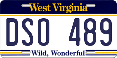 WV license plate DSO489