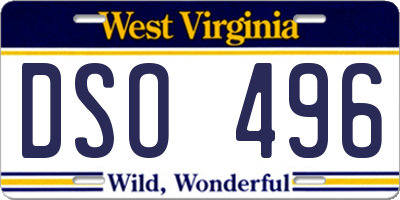 WV license plate DSO496