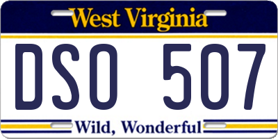 WV license plate DSO507