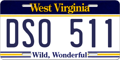 WV license plate DSO511
