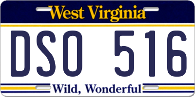 WV license plate DSO516