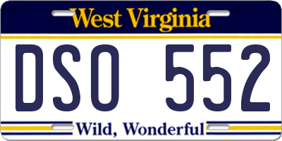 WV license plate DSO552