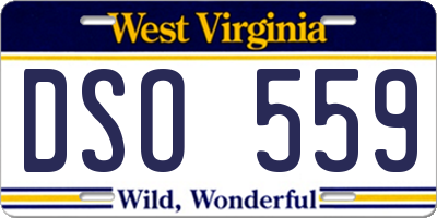 WV license plate DSO559