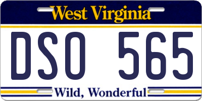 WV license plate DSO565