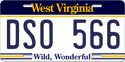 WV license plate DSO566