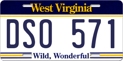 WV license plate DSO571