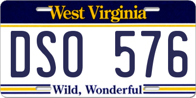 WV license plate DSO576