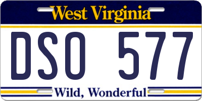 WV license plate DSO577