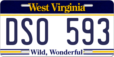 WV license plate DSO593