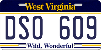 WV license plate DSO609