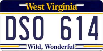 WV license plate DSO614