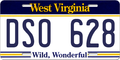 WV license plate DSO628