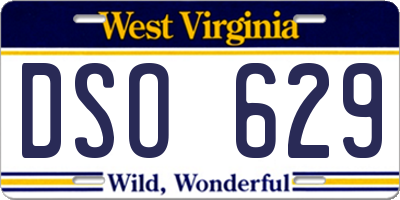 WV license plate DSO629