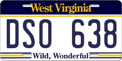 WV license plate DSO638