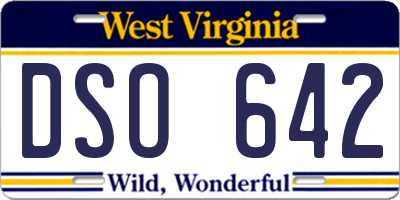 WV license plate DSO642