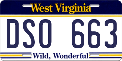 WV license plate DSO663