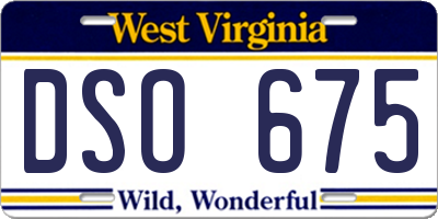 WV license plate DSO675