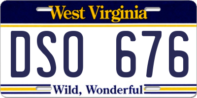 WV license plate DSO676