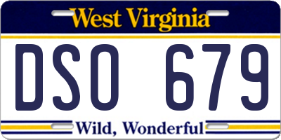WV license plate DSO679